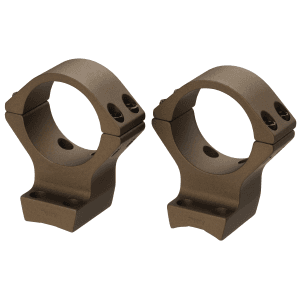 Browning 30mm High Aluminum Alloy Lightweight 2-Piece Integrated Scope Ring, Burnt Bronze Cerakote - 12536