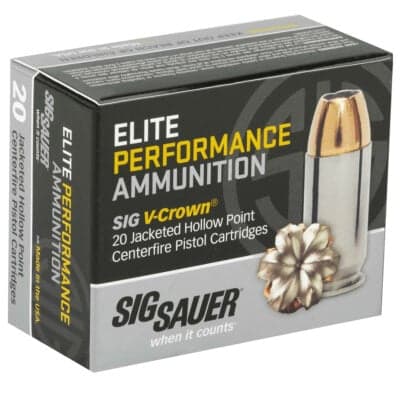 Sig Sauer E10MM120 Elite V-Crown 10mm Auto 180 gr Jacketed Hollow Point (JHP) Handgun Ammo - 200 Rounds