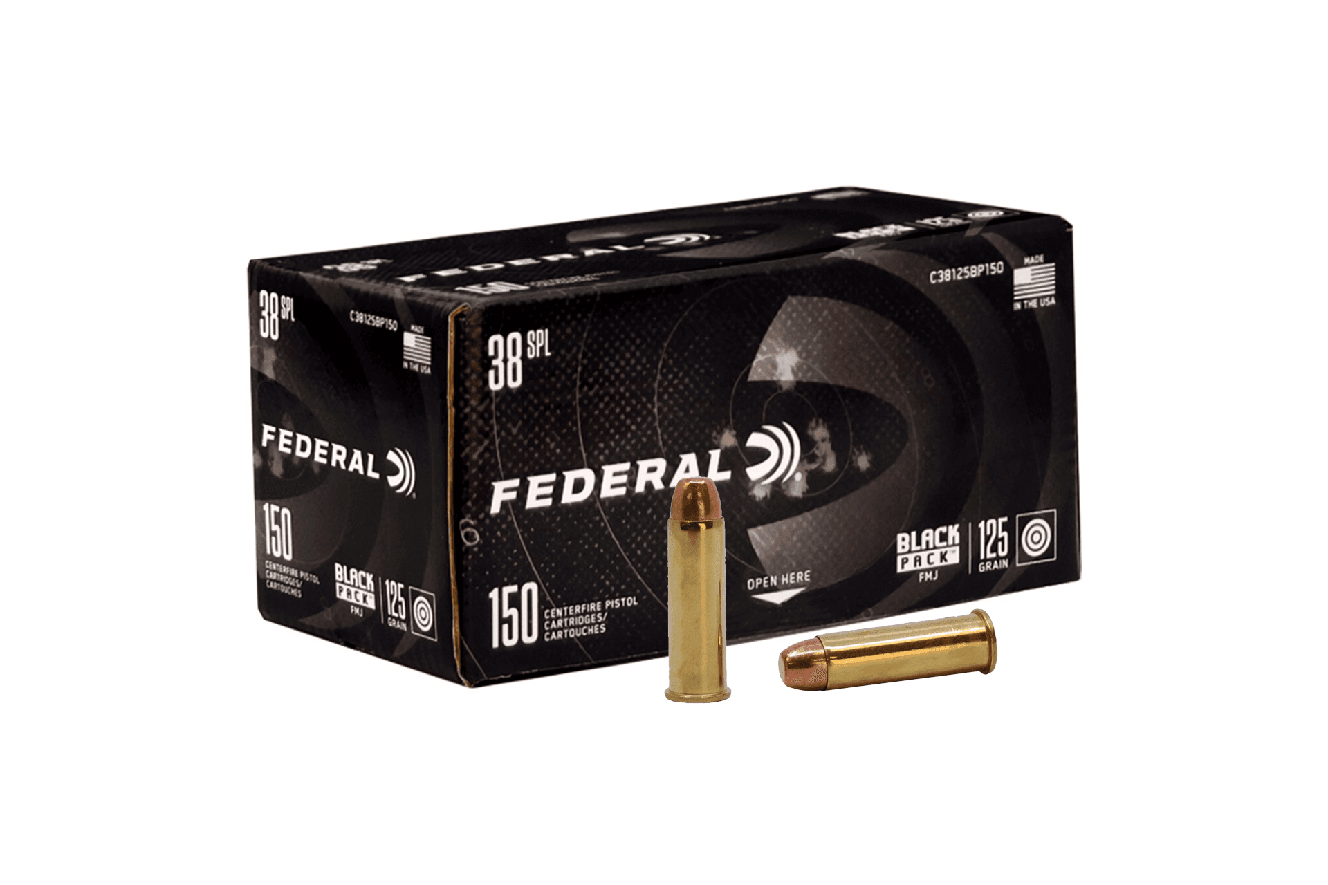 Federal Black Pack 38 Special 125GR FMJ Handgun Ammo - 600 round case