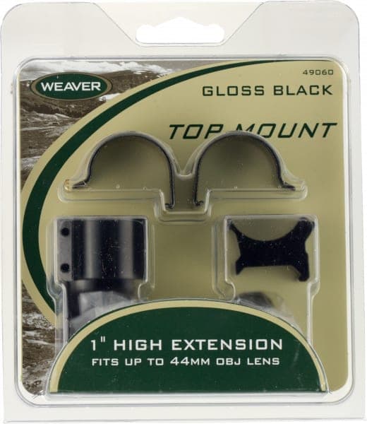 Weaver Weaver 1" X-High Steel Strap Aluminum Saddle Detachable Extension Top Mount Scope Ring, Matte Black - 48449 - view 1