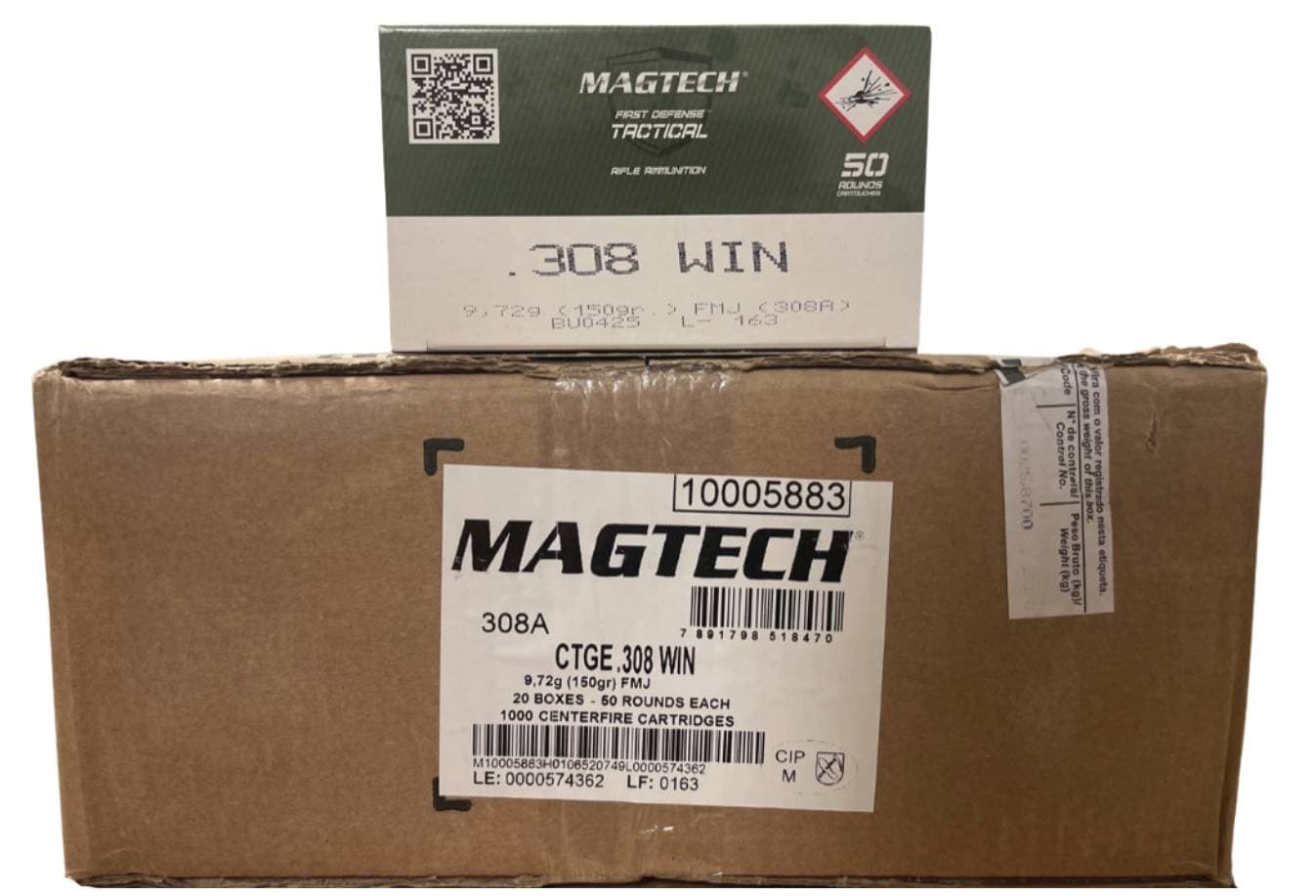 Magtech 308A First Defense Tactical 7.62x51mm 150 GR Full Metal Jacket FMJ 50 Bx 1