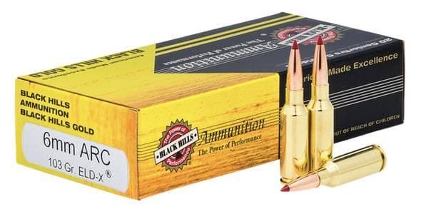 Black Hills Ammunition Gold 6MM ARC 103GR ELD X Centerfire Rifle Ammunition 20RD Box