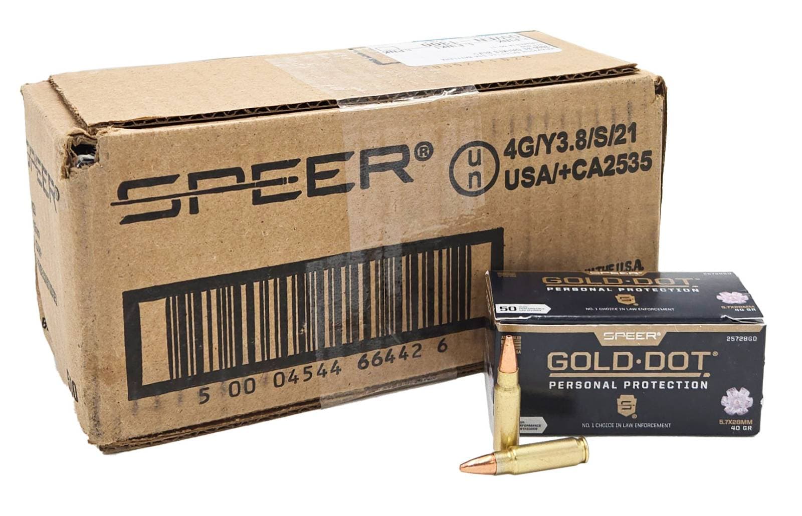 Speer Gold DOT5.7X28MM 40GR Hollow Point 500 RD Case