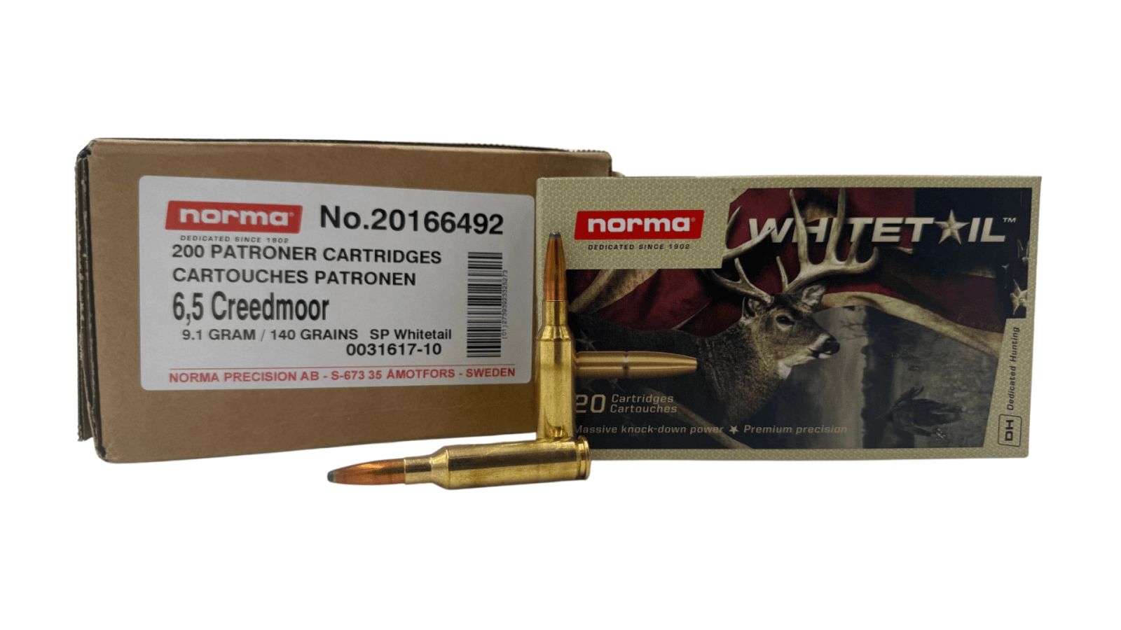 Norma 20166492 Whitetail 6.5 Creedmoor 140 GR Psp Pointed Soft Point 200RD Case