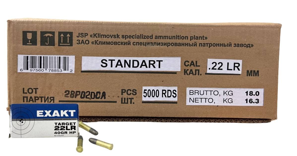 Klimovsk KSPZ Exakt Target 22lr 40gr HP Russian Lo...