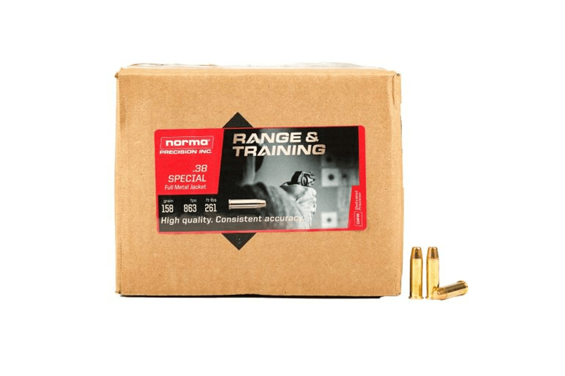 Norma Range &amp; Training .38 Special 158Gr FMJ Handgun Ammo - 1000 Rounds