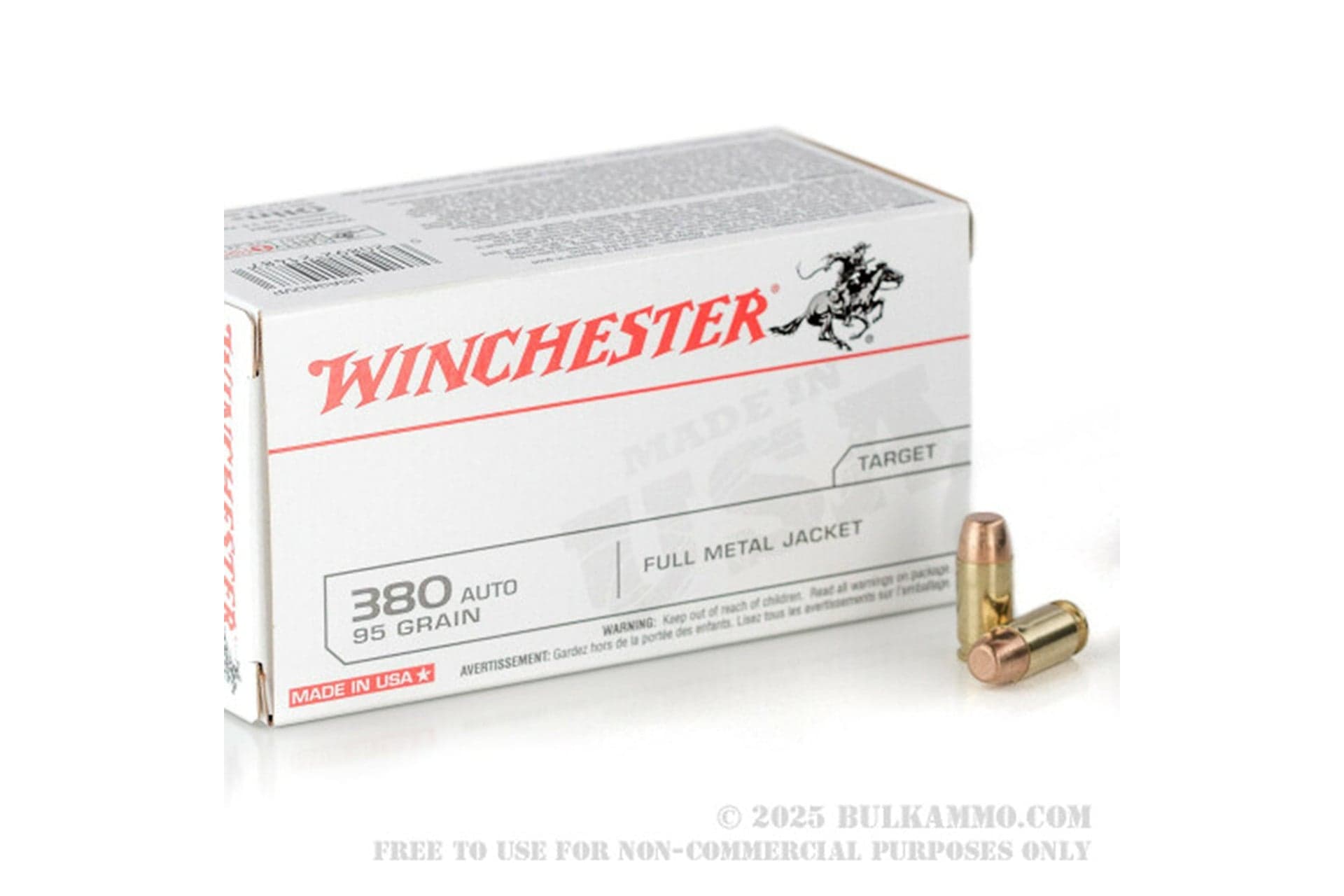 Winchester USA380JHP 380 95Gr JHP Ammo, 500rd
