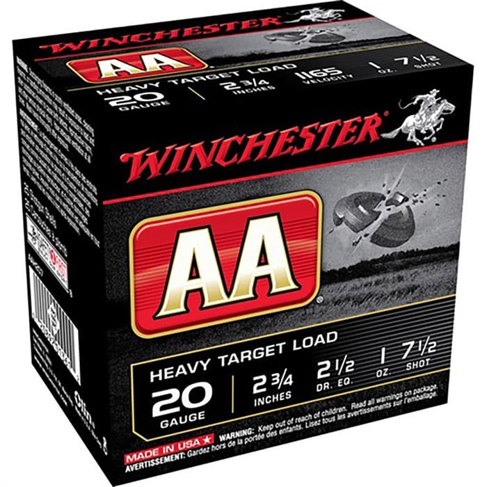 AA Sporting Clays 20 Gauge 2-3/4" 1oz #7.5 Shot 250/Case