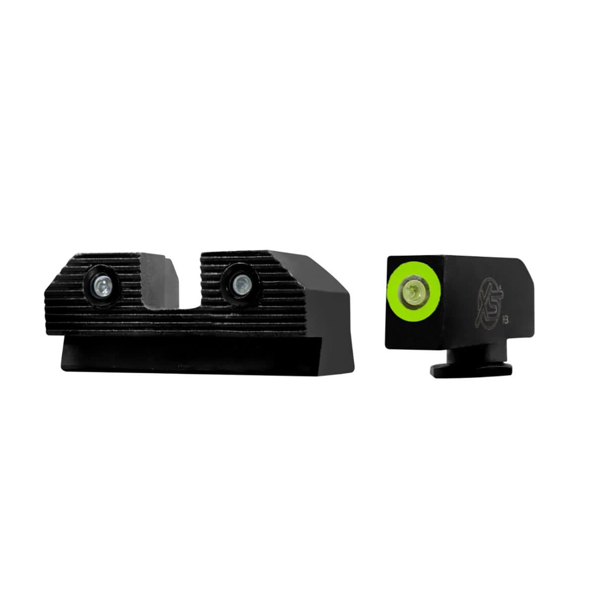 XS Sights R3D 2.0 Night Sight Set - Front/Rear Green/Green Advanced Illumination for Tactical Shooting - GL-R201P-6N