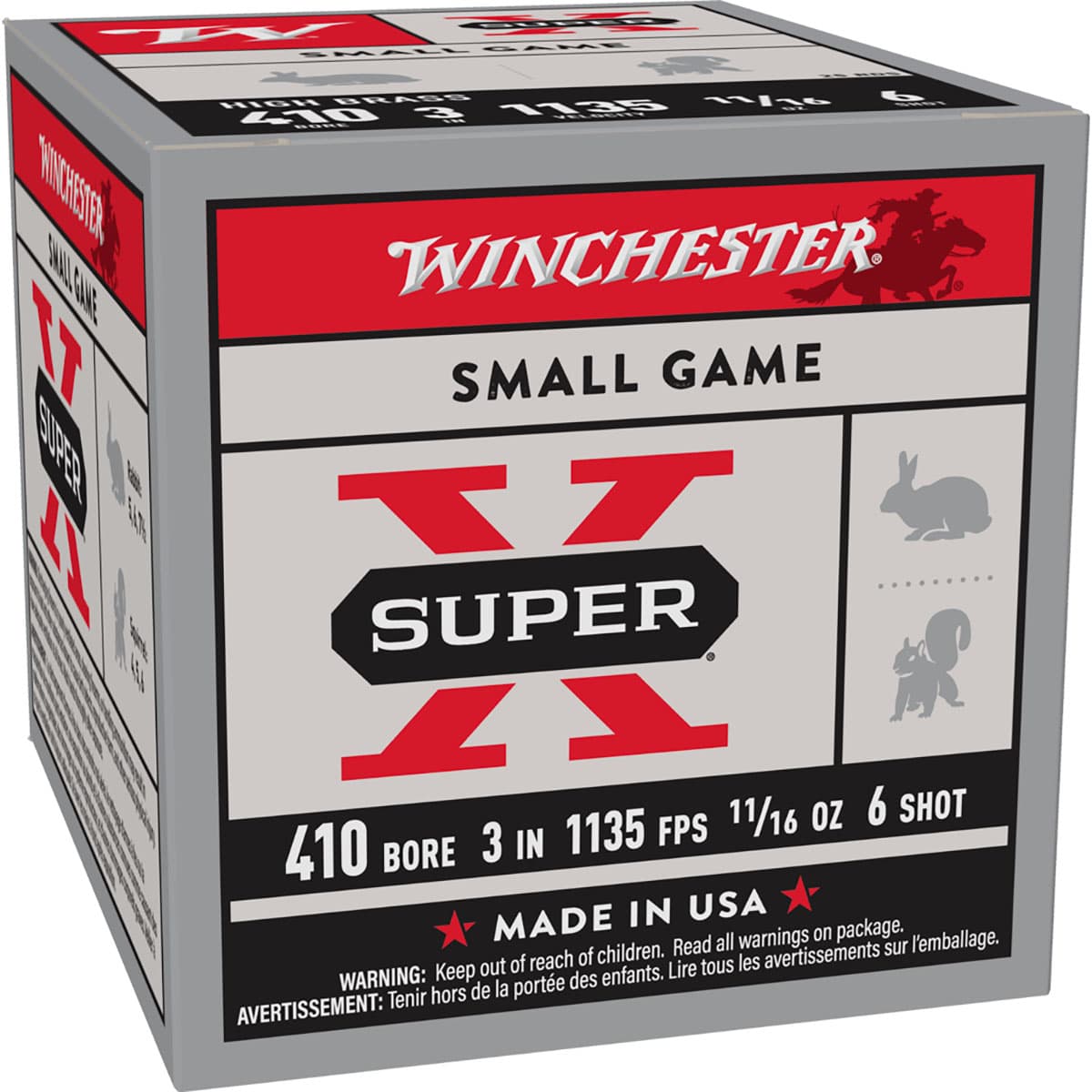 Super-X 410 Bore 3" 11/16oz #6 Shot 250/Case