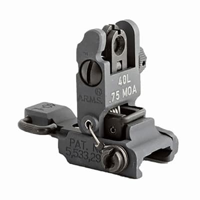 A.r.m.s.,inc Ar-15 Flip-Up Adjustable 40l Low Profile Rear Sight Black
