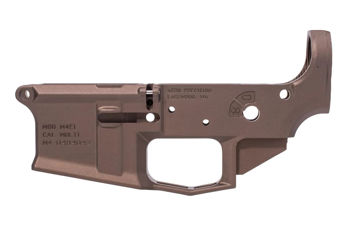 Aero Precision M4E1 Stripped Lower Receiver - Kodiak Brown Anodized - Lower Receiver for AR-15 - view 4