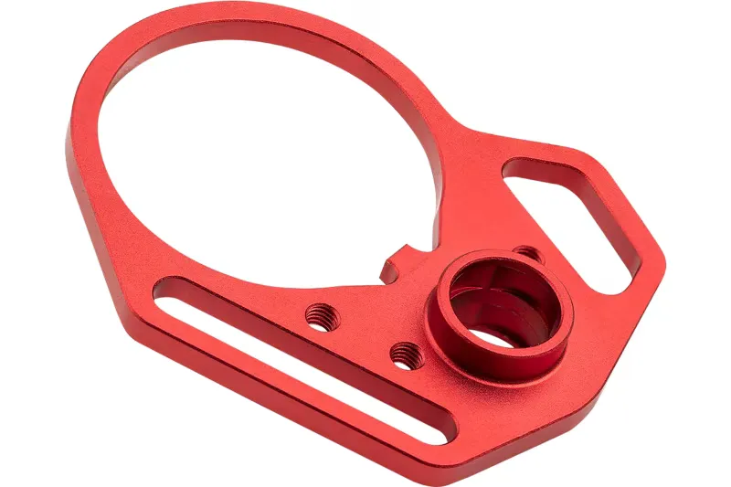 Strike Industries End Plate and Anti-Rotate Castle Nut for Receivers, Red - SI-AR-UL-MFEP&ACN-RED - End Plate for AR-15 - view 1