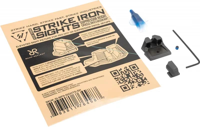 Strike Industries Iron Sight Front/Rear, Black - SI-MP9-SIGHTS-SH - Iron Sights for AR-15 - view 1