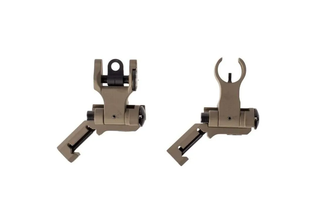 Troy Industries Offset Sight Set - Hk Front and Round Rear - Fde - Front Sight for AR-15 - view 1