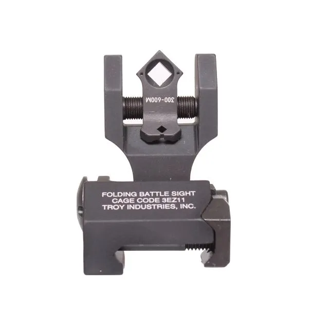 Troy Industries Rear Folding BattleSight With Di-Optic Apertures - Tritium - Black - Rear Sight for AR-15 - view 1
