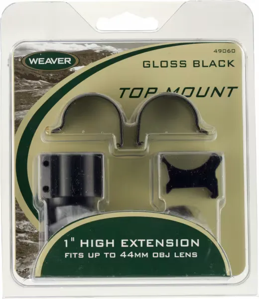 Weaver 1" X-High Steel Strap Aluminum Saddle Detachable Extension Top Mount Scope Ring, Matte Black - 48449 - Optic Mount - view 2