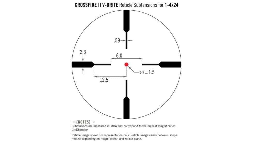 Vortex Optics Vortex Optics Crossfire II 1-4x24mm Riflescope - Illuminated V-Brite MOA Reticle - view 3