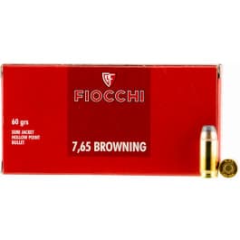 Fiocchi Ammunition Fiocchi 32SJHP Shooting Dynamics 32 ACP 60 gr Semi-Jacketed Hollow Point (SJHP) - 50rd Box