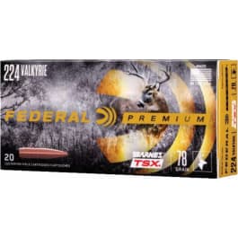 Federal P224VLKBTSX1 Premium 224 Valkyrie 78 gr Barnes Triple-Shock X - 20rd Box