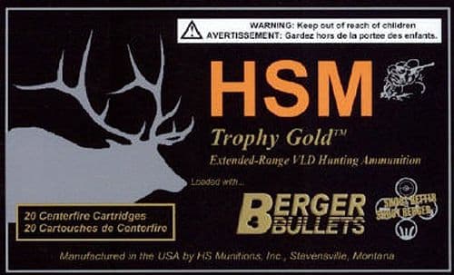 HSM HSM Ammunition Trophy Gold 210 gr Match Hunting Very Low Drag .300 WSM Ammo, 20/box - BER-300WSM210VLD