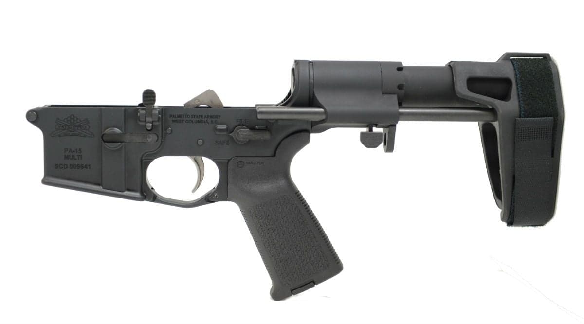 Palmetto State Armory PSA AR-15 Complete MOE EPT Pistol Lower with SBA3 Brace, FDE - 5165448421 - view 1