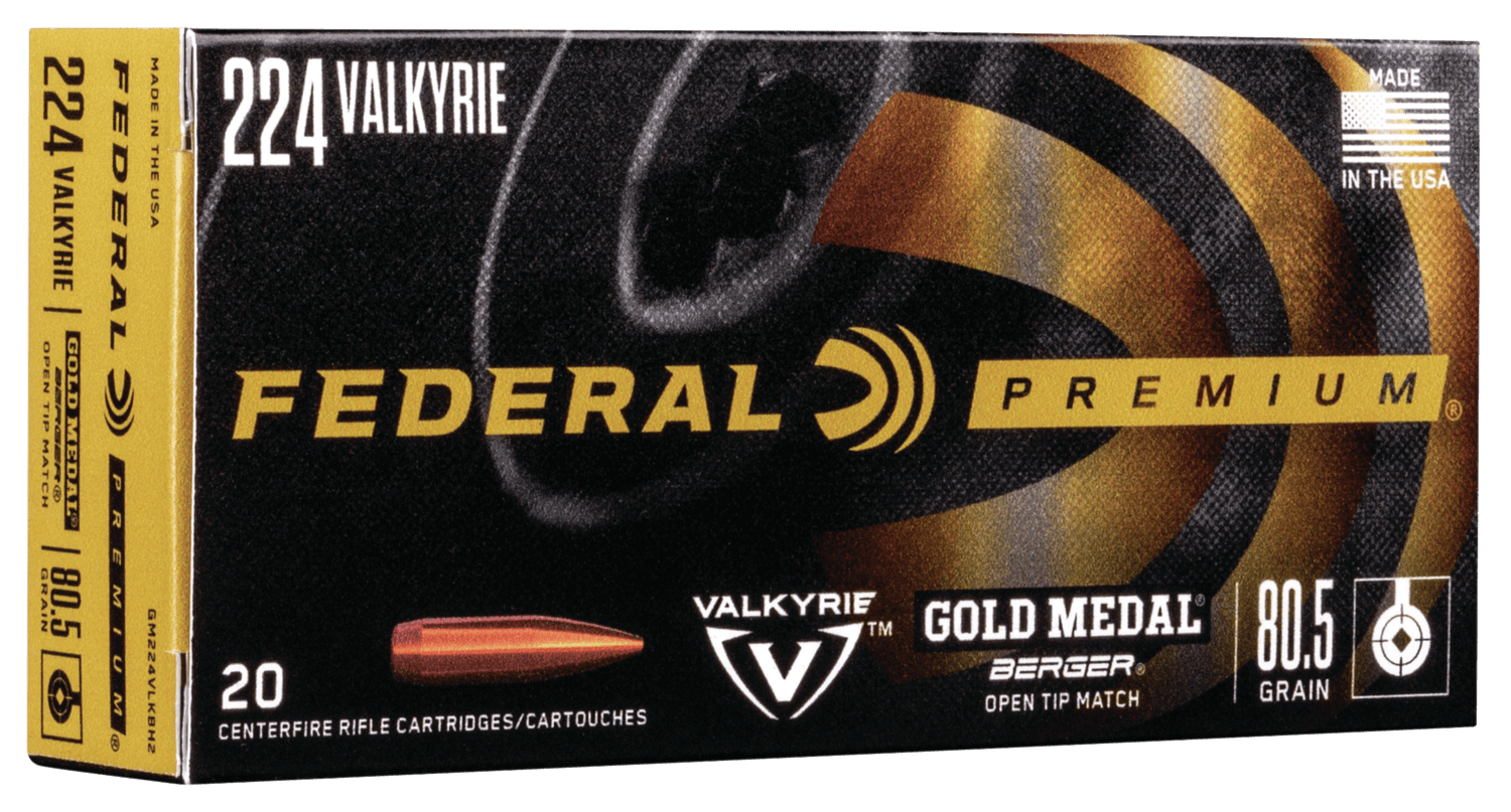 Federal Premium 224 Valkyrie 80.5 Grain Berger Open Tip Match (Box)