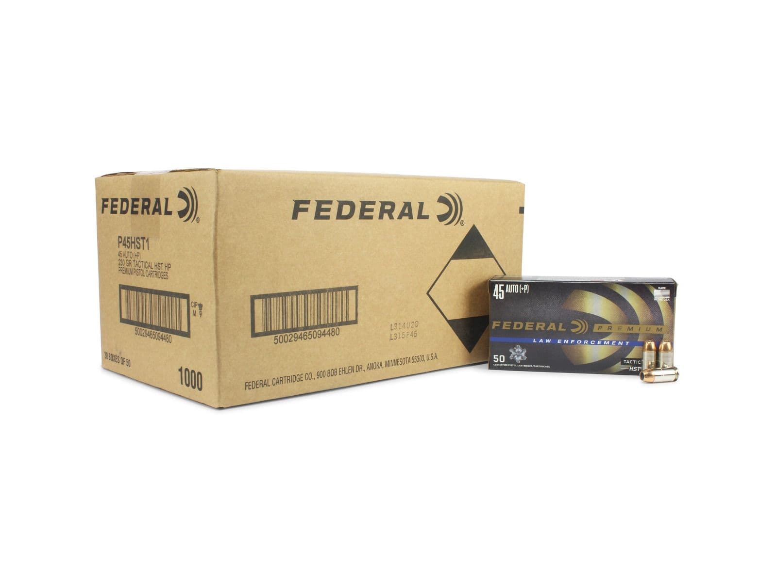 Federal Premium HST .45 ACP 230 Gr +P JHP (Case)